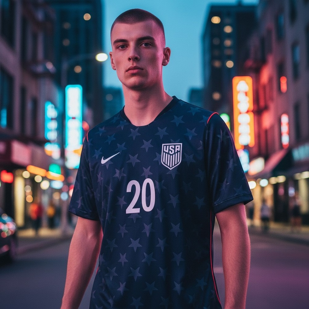 Nike USMNT Balogun 20 Away Soccer Jersey Navy Blue Star Mens Size 2XL Runs Small
